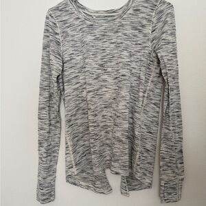Lululemon Gray and White Long Sleeve Top